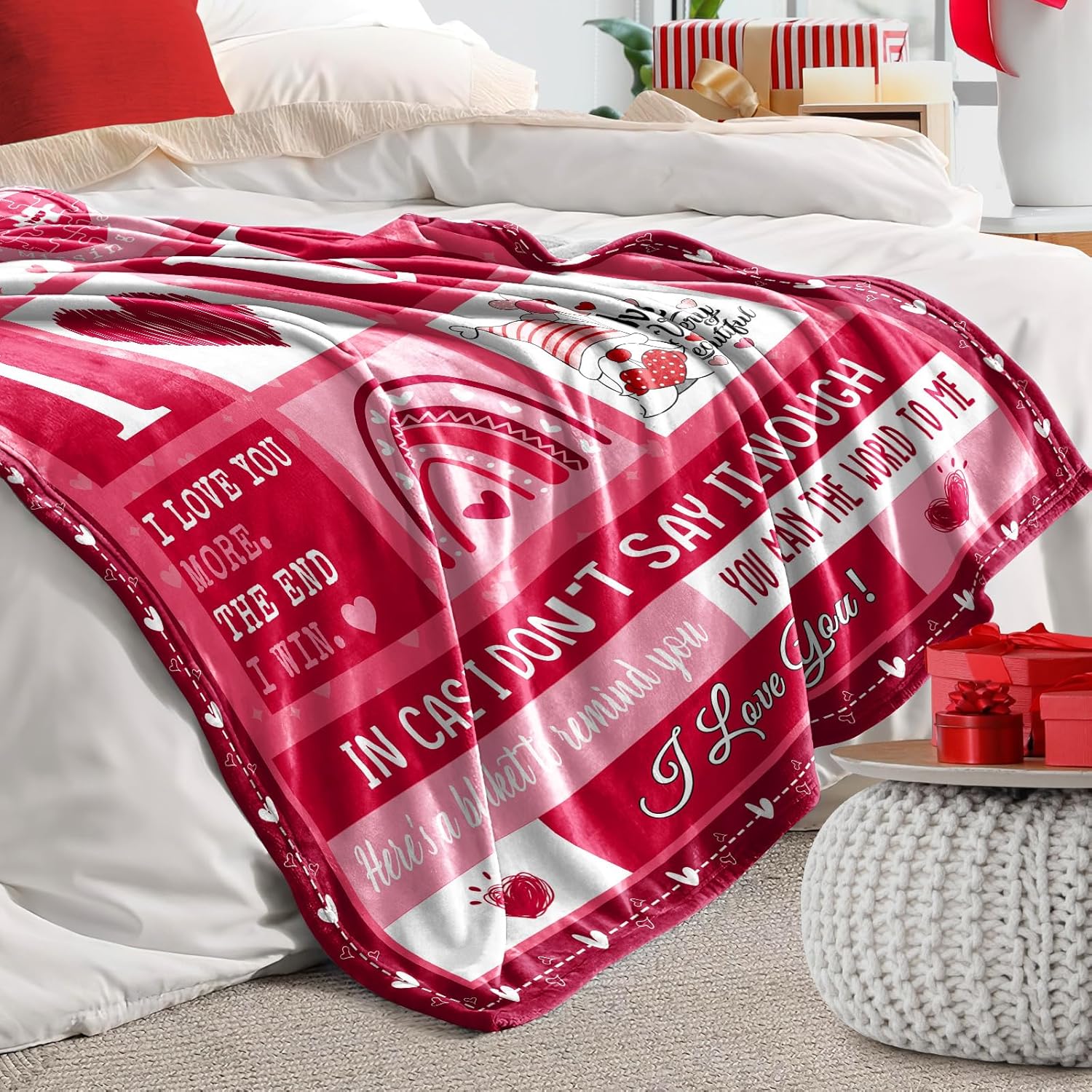 Gifts for Her, Valentines Blanket 60X50in, Romantic I Love You Gifts for Women Wife Girlfriend from Him Husband Boyfriend, Mothers Day Anniversary Birthday Unique Presents for Women Her