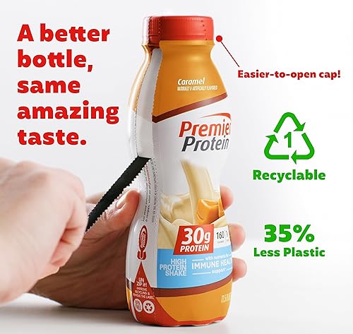 Miniatura 2 de Premier Protein Agite 30G 1G AZÚCAR 24 Vitaminas Nutrientes de minerales para apoyar la salud inmune 11.5 Pack, Caramel, 132 FL oz, (Paquete de 12)