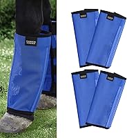 Vista 13 de Harrison Howard Botas sueltas con protección UV, malla extra resistente, ventilada, cuatro sujetadores, diseño que protege las patas del caballo