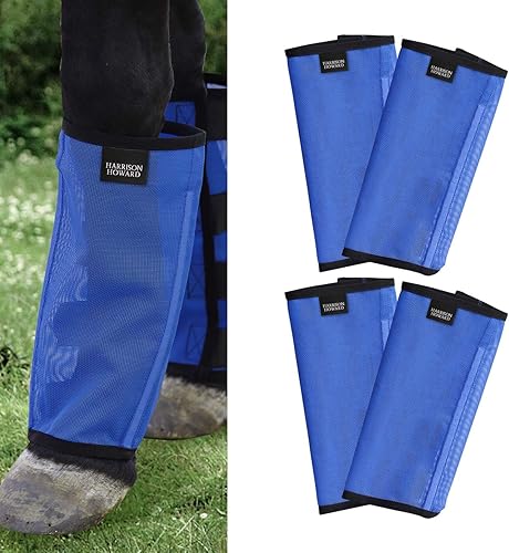 Miniatura 13 de Harrison Howard Botas sueltas con protección UV, malla extra resistente, ventilada, cuatro sujetadores, diseño que protege las patas del caballo