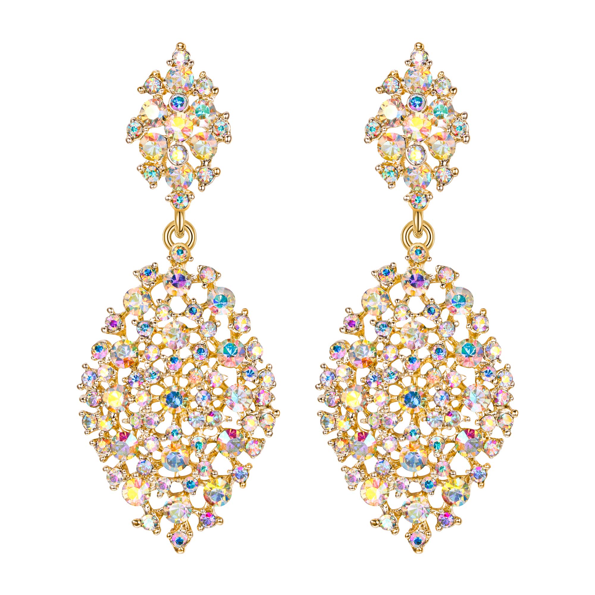 EVER FAITHPendientes de diamantes para mujer con colgante, estilo delicado, diamantes de imitación de cristal, regalo ideal