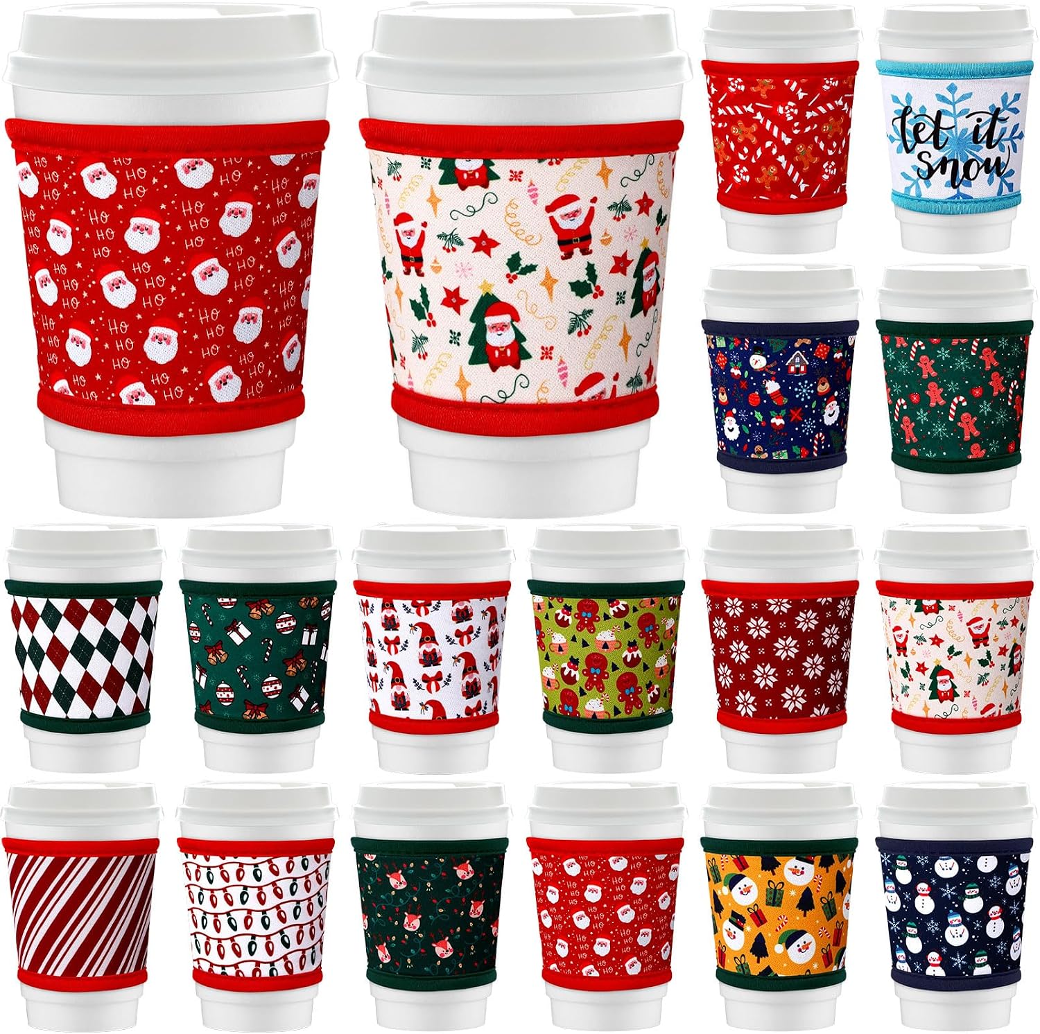 Potchen Sweater 16 Pack Neoprene Coffee Cup Sleeves 12-16 Oz Cup Cozy