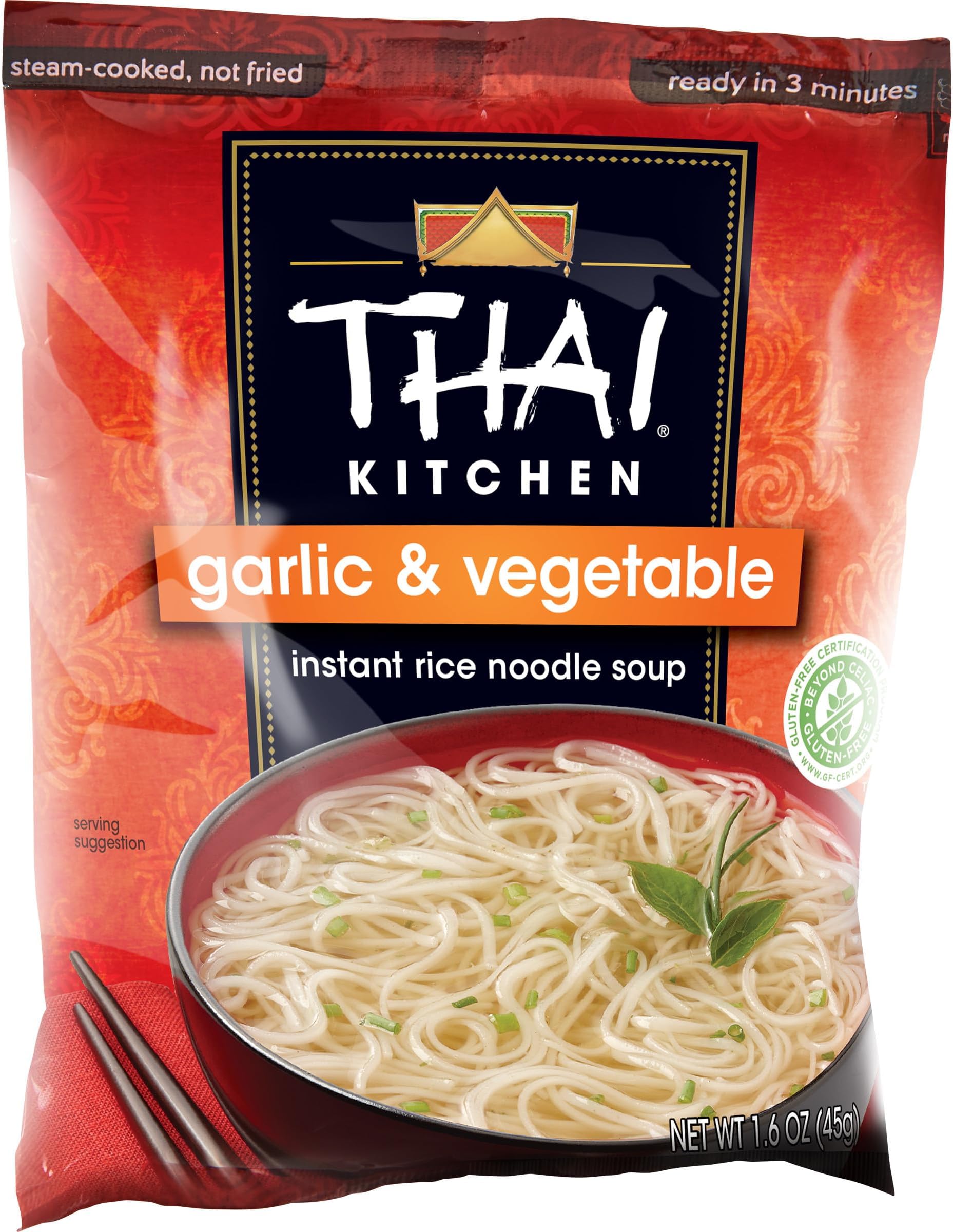 Thai Kitchen Gluten Free Garlic & Vegetable Instant Rice Noodle Soup, 1.6 oz