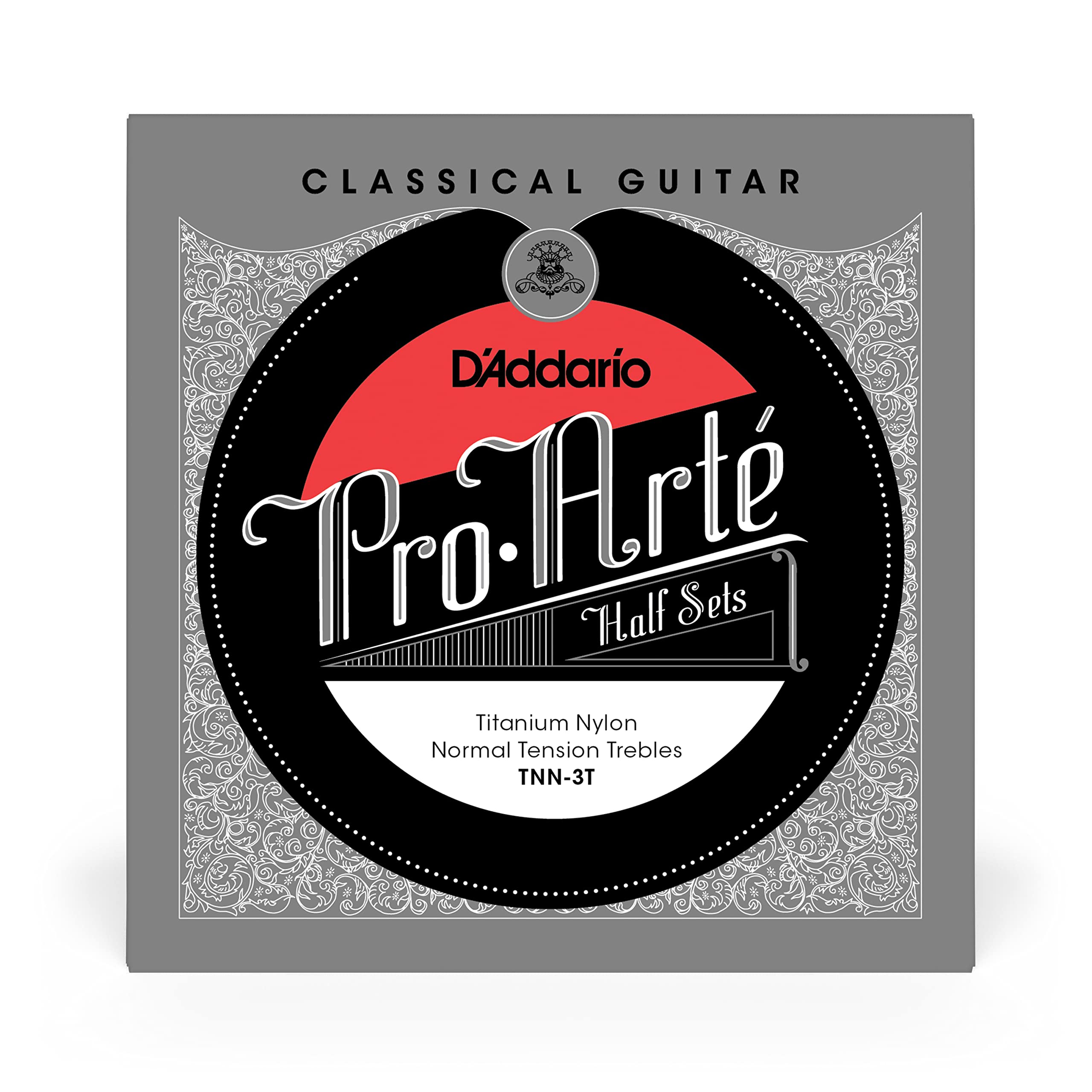 D’Addario Guitar Strings - Pro-Arte Nylon Guitar Strings - TNN-3T - Classical Guitar Strings - Half Sets, Normal Tension, Titanium Nylon