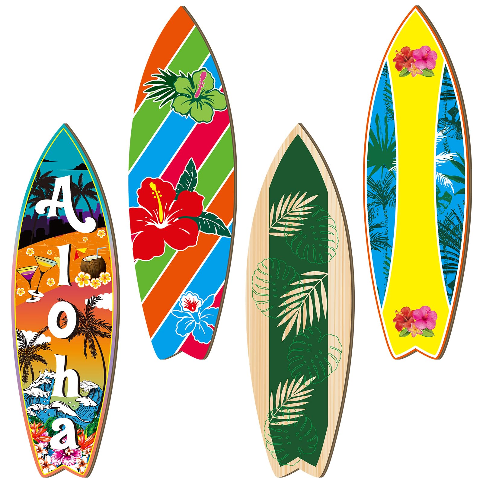 Amazon.com: Threehoney 4 Pcs Summer Giant Surfboard Wall Decor