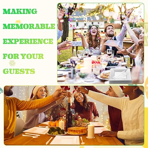 Miniatura 7 de Rtteri Juego de 250 platos cuadrados de plástico desechables, platos cuadrados de plástico para fiestas, incluye 50 platos llanos, 50 platos de