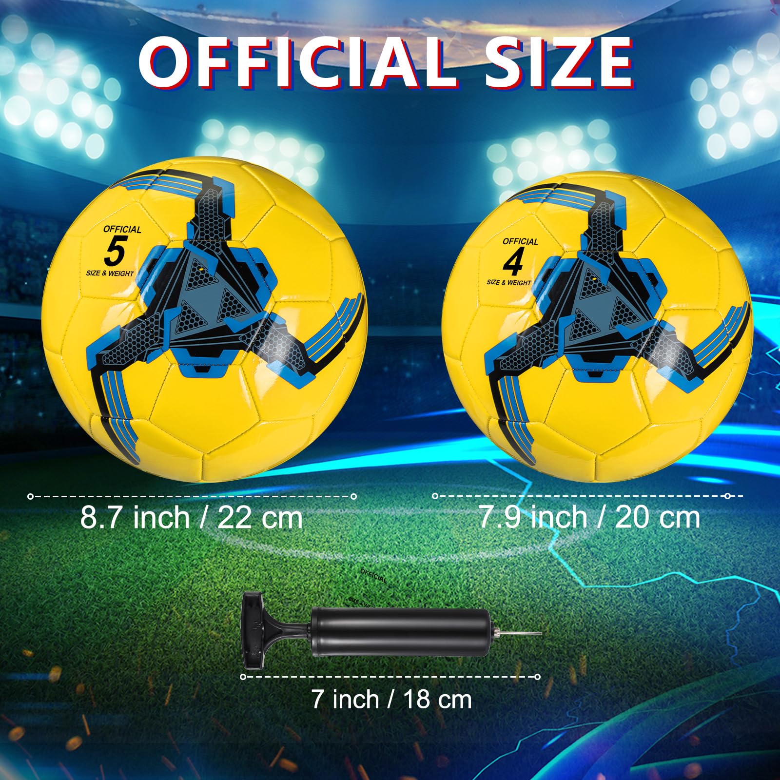 Deekin 6 balones de fútbol a granel con bomba tamaño 5/4/3 balón de fútbol para interiores y exteriores, práctica deportiva, competición, accesorios de entrenamiento deportivo para jóvenes y adultos