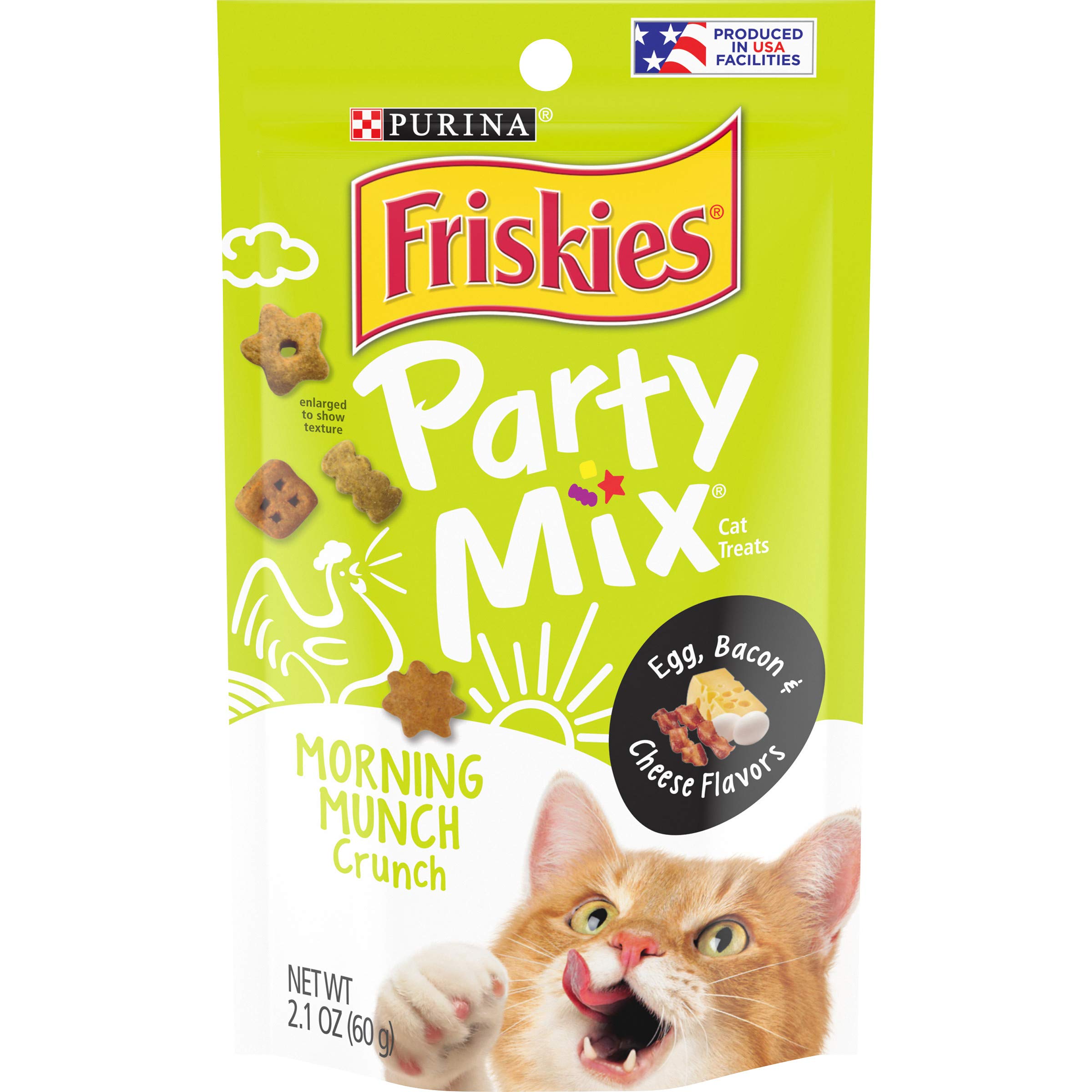 Purina Friskies Party Mix Adult Cat Treats -2.1 oz. Pouches (Pack of 10)