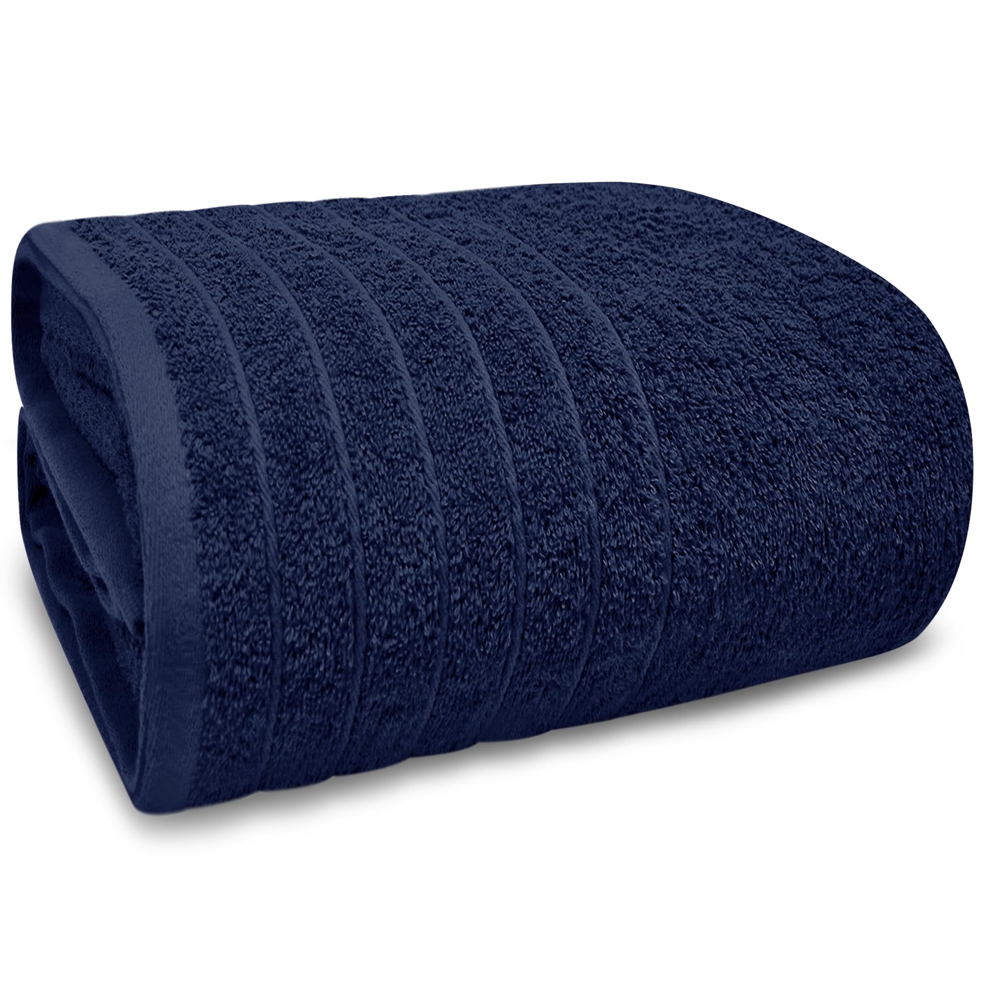 Tens Towels Jumbo Bath Sheet 40 x 80 Inches, Oversized Bath Towel Sheet, 100% Cotton, Lighter Weight, Quicker to Dry, Super Absorbent (Navy)