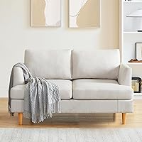 Vista 9 de Sofá biplaza de 56 pulgadas, sofás pequeños para espacios pequeños, sofás de sofá biplaza de mediados de siglo para sala de estar, sofá tapizado