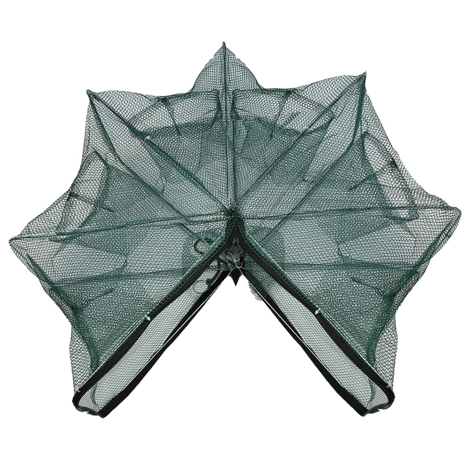 Cyrank Pièges à ménés 6/12 Trous pour Poissons-appâts, piège à Filet de pêche avec épuisette Pliable, piège à écrevisses appâts pour Attraper de Petits Poissons-appâts