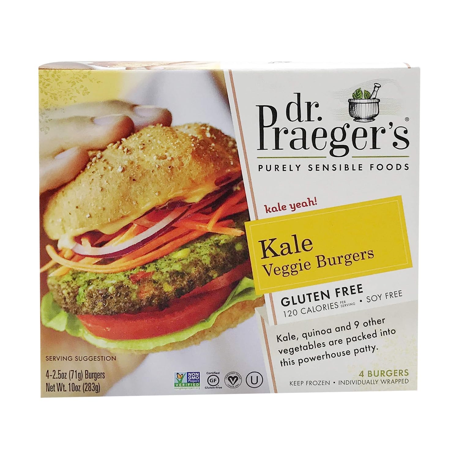 Dr Praegers, Veggie Burgers Kale, 2.5 Ounce (Pack of 4)