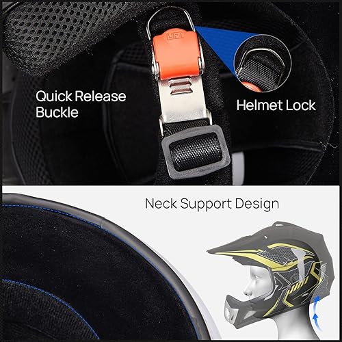 Miniatura 5 de ILM Casco de motocross para jóvenes y niños, para cuatrimoto, motocross, aprobado por DOT, casco de calle todoterreno, unisex, casco protector de