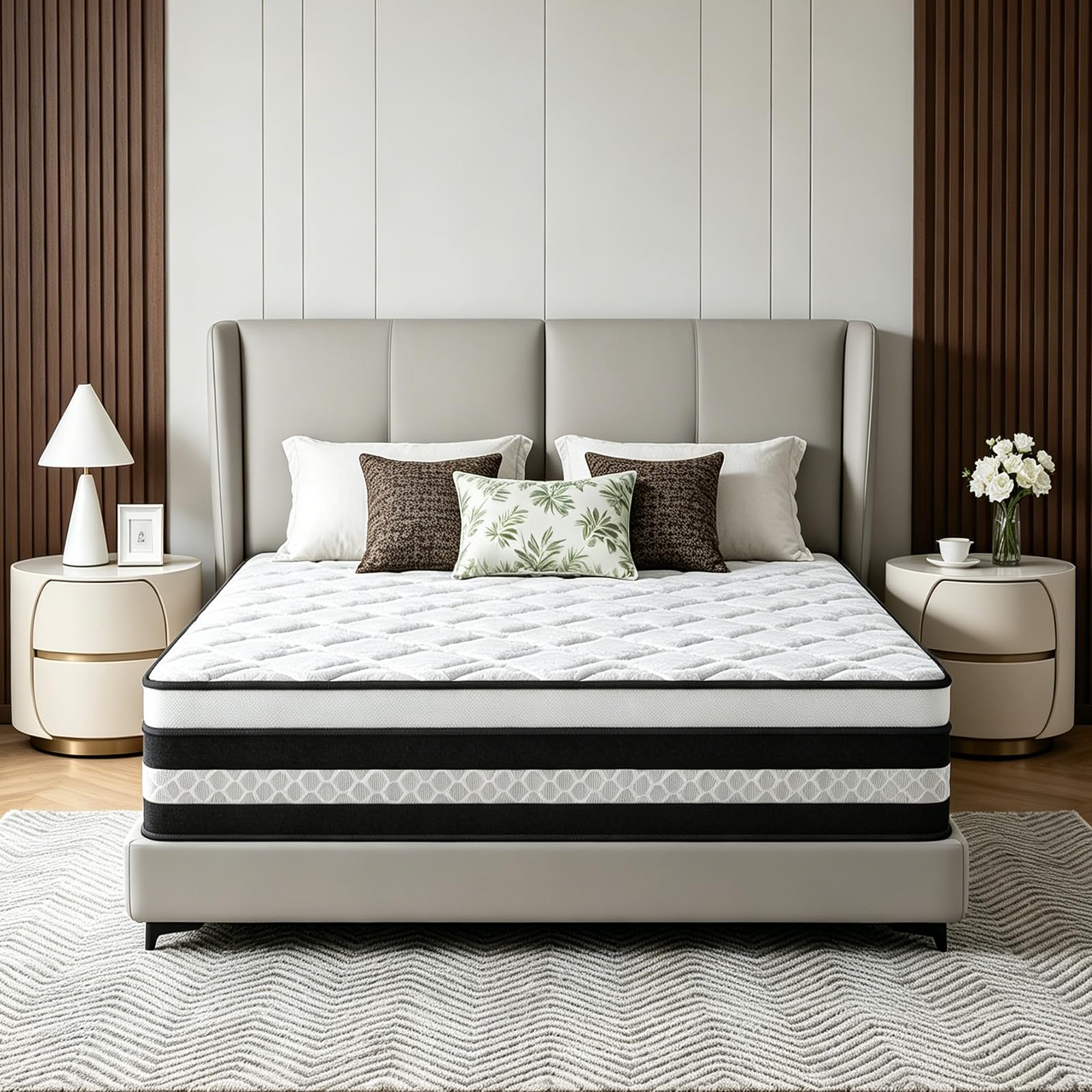 Colchón 160x200 Muelles Ensacados, Altura 28 cm, Colchón Viscoelástico, Certificado Oeko-Tex, 8 Zonas Ergonómico, Firmeza Media, Libre de Movimientos, Ortopédico, Ideal para Uso Doméstico/Invitados