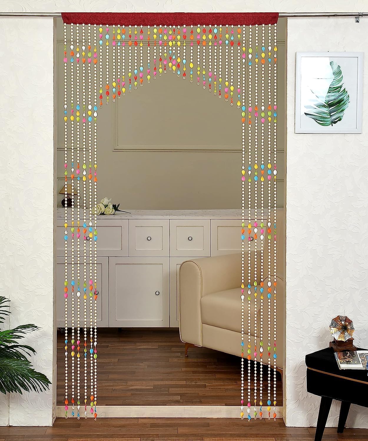 Voblin Artificial Stylish Beads Door Hanging Curtain- 7 Feet Polyvinyl Chloride Curtain for Living Room, Home Decorations, Pooja Room, Room Divider (Pack of 1, 7 Feet Half Door, Multicolor) (B0C8CV2LNT) Amazon Price History, Amazon Price Tracker