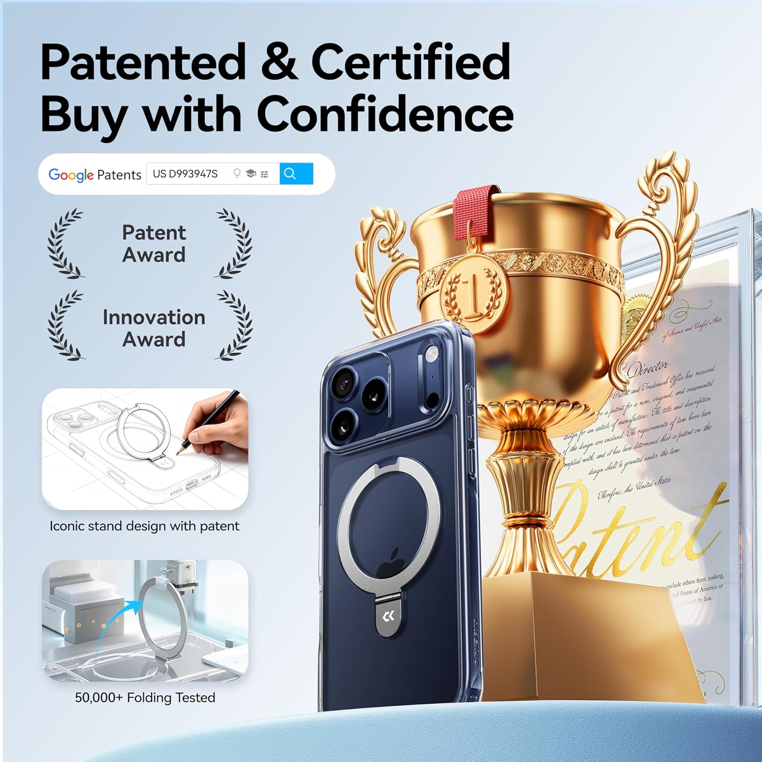 CASEKOO Ultra Magnetic Stand for iPhone 17 Pro Max Case Clear [Compatible with MagSafe] [16FT Military-Grade Protection] Transparent Slim Phone Ring 17 Pro Max Phone Cover 6.9 inch, Clear - Image 5