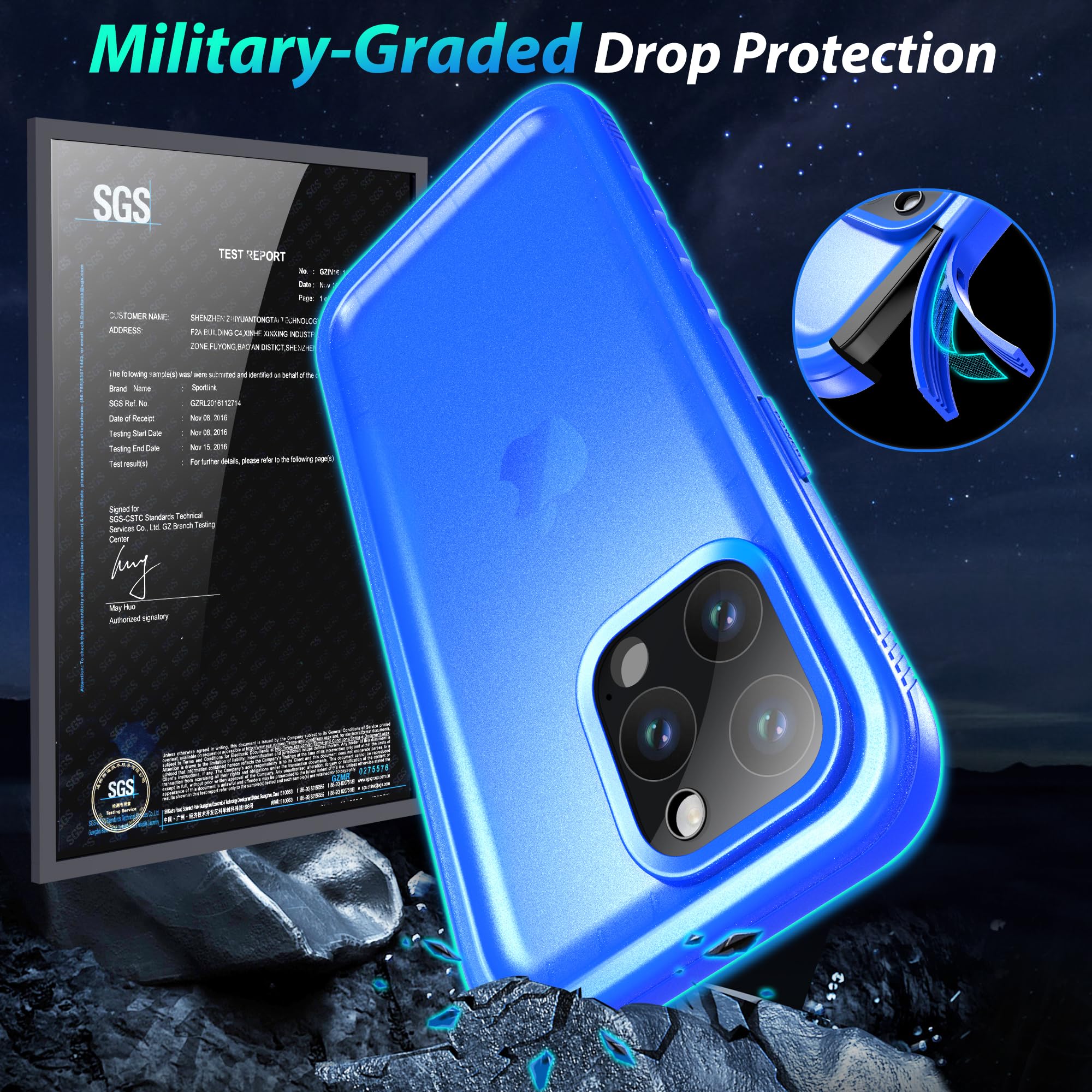 ANTSHARE For IPhone 16 Plus Case, Waterproof Built-in Screen Protector, [12 FT Military Drop Proof] [Full Body Shockproof] [Dustproof] [IP68 Underwater] Phone Case For IPhone 16 Plus 6.7''- Blue