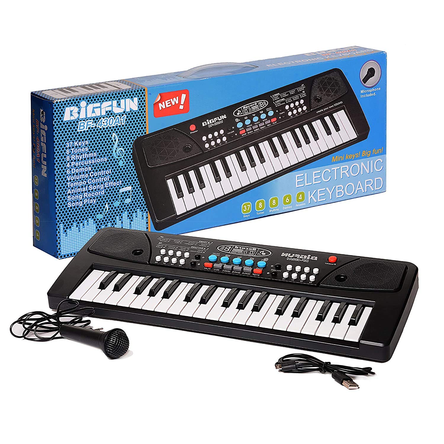 Rubela Sonpal 37 Key Piano Keyboard Toy For Kids With Usb Cable Dc Power Option & Recording Function With Mic Color Black (B08KLKS6RF) Amazon Price History, Amazon Price Tracker