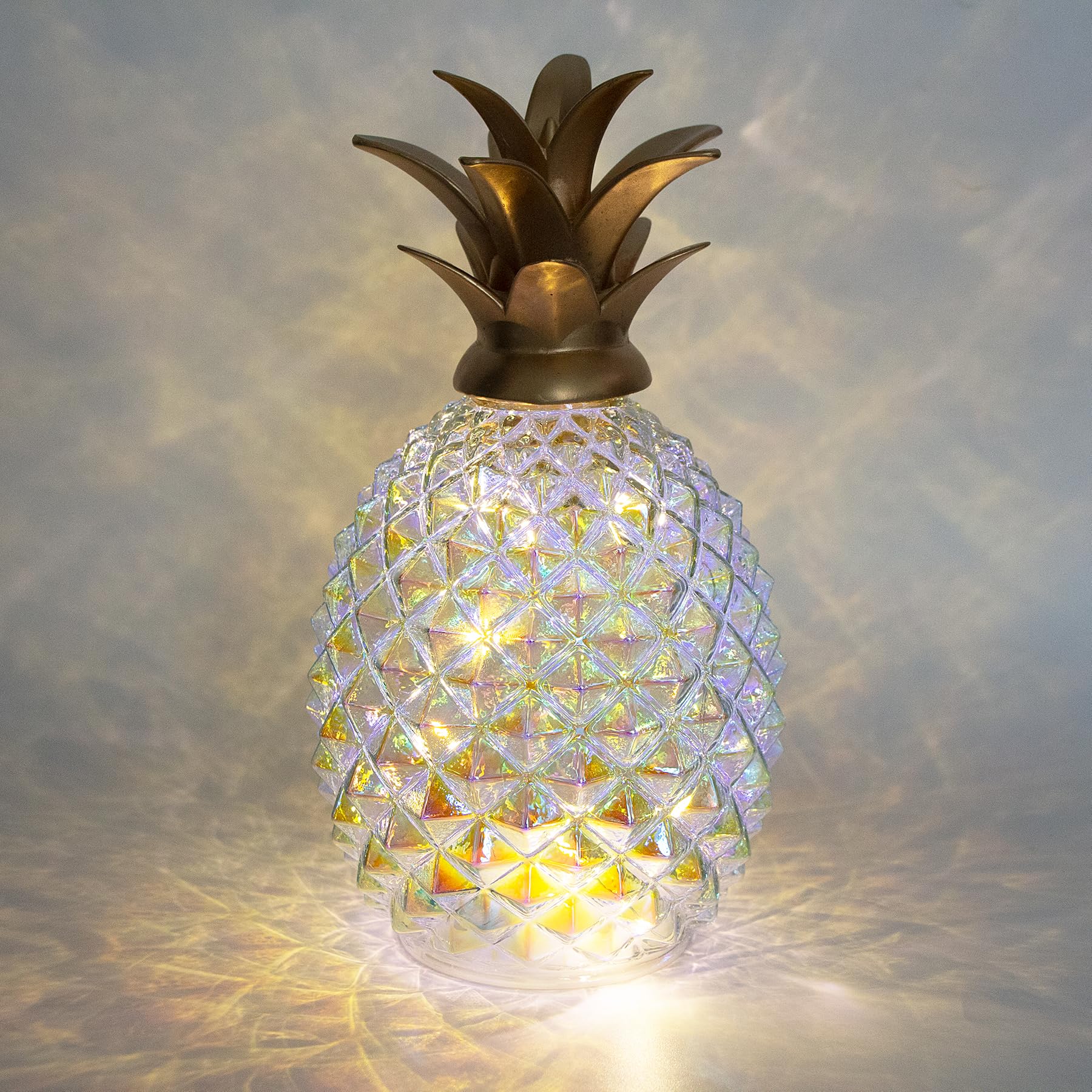 Gilbert portable lamp N.Y.　パイナップル Mercury Glass Pineapple Lamp with Timer, Pineapple Fairy Lights