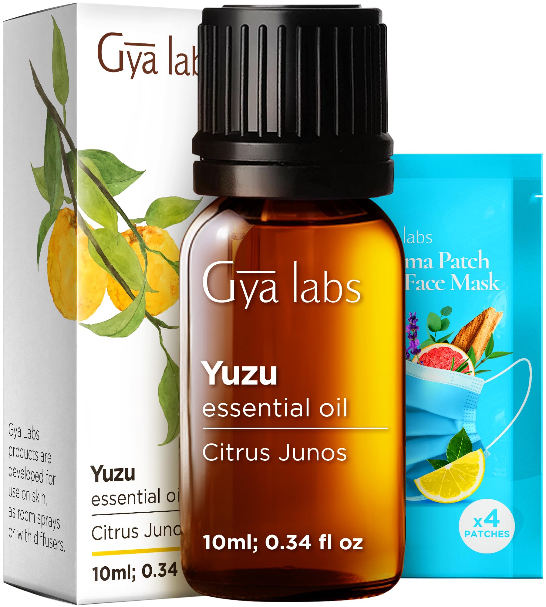 Gya Labs Yuzu Essential Oil for Diffuser - Yuzu Oil Essential Oil for Skin - Yuzu Oil for Hair Aromatherapy Candles Making Bath Bombs & Perfumes - 100% Natural (0.34 Fl Oz)