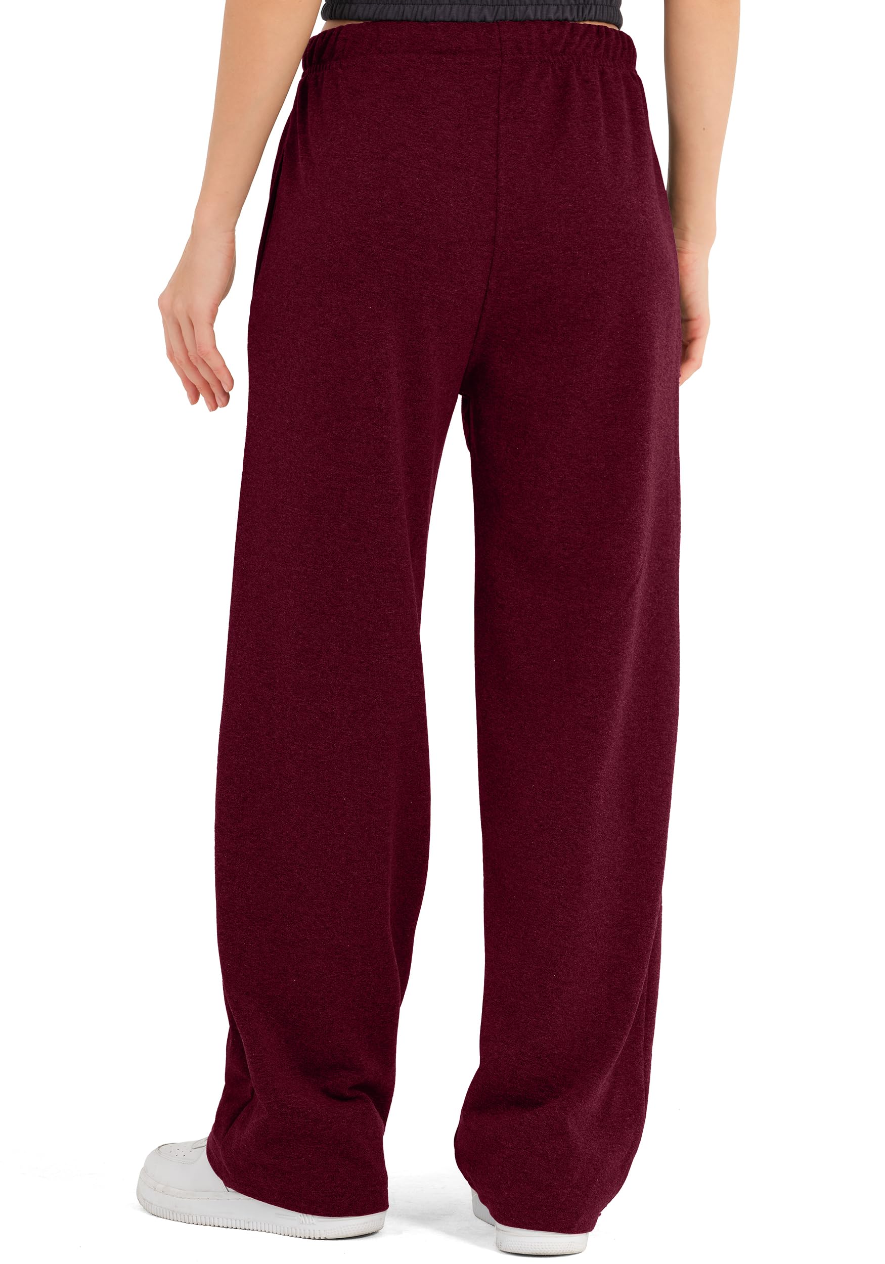 ROSS CAMP Pantalones de chándal para mujer, de algodón, largos, de entrenamiento, pantalones de correr, cómodos, pantalones de chándal de pierna ancha con cintura elástica, pantalones de yoga