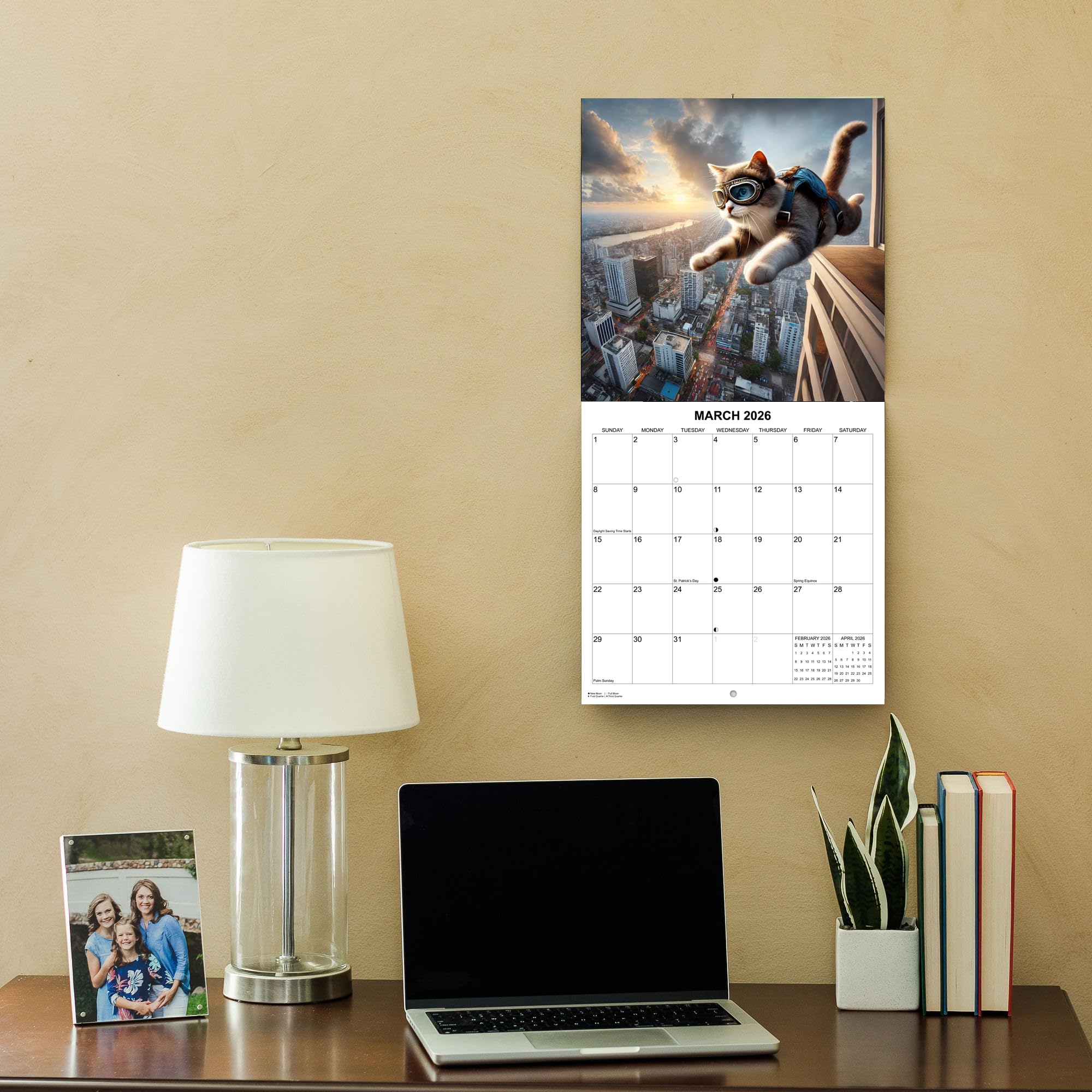 2026 Extreme Sports Cats Monthly Wall Calendar - Funny Gag Gift - Image 6