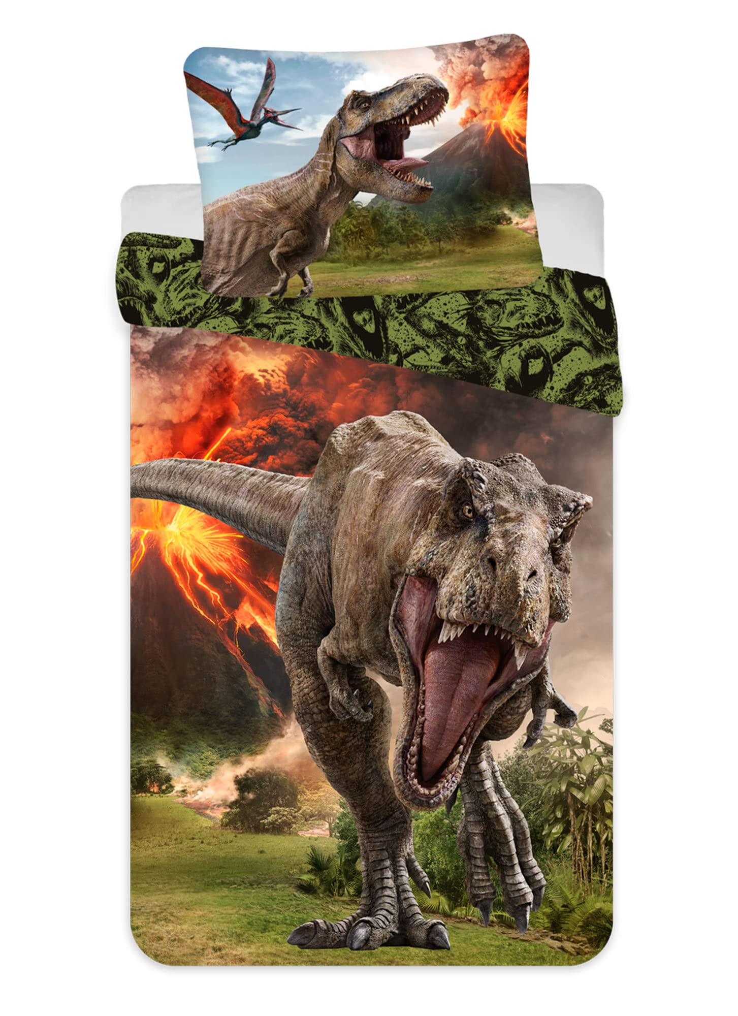 Jerry Fabrics Multicoloured Jurassic World Volcano Dinosaur Bed Linen 140 X 200 Cm + 70 X 90 Cm