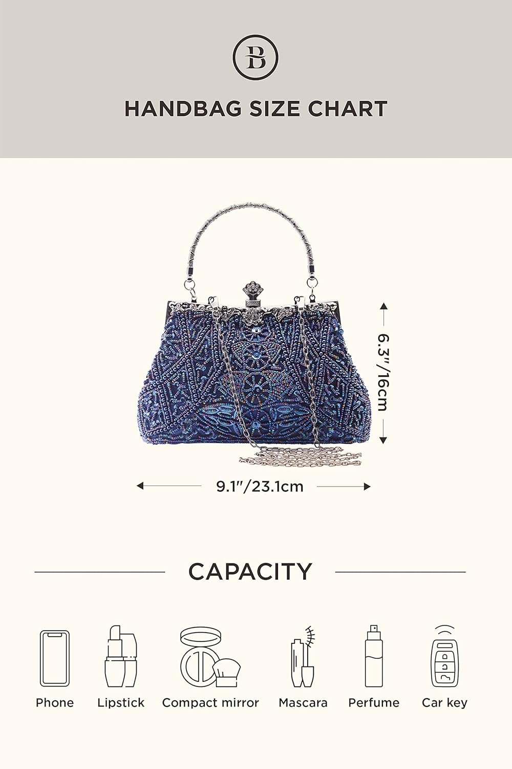 BABEYOND Evening Clutch Purses for Women - Vintage Evening Bag Accessories for Women Gatsby 1920s Beaded Sequin Pearl Clutch - Image 7