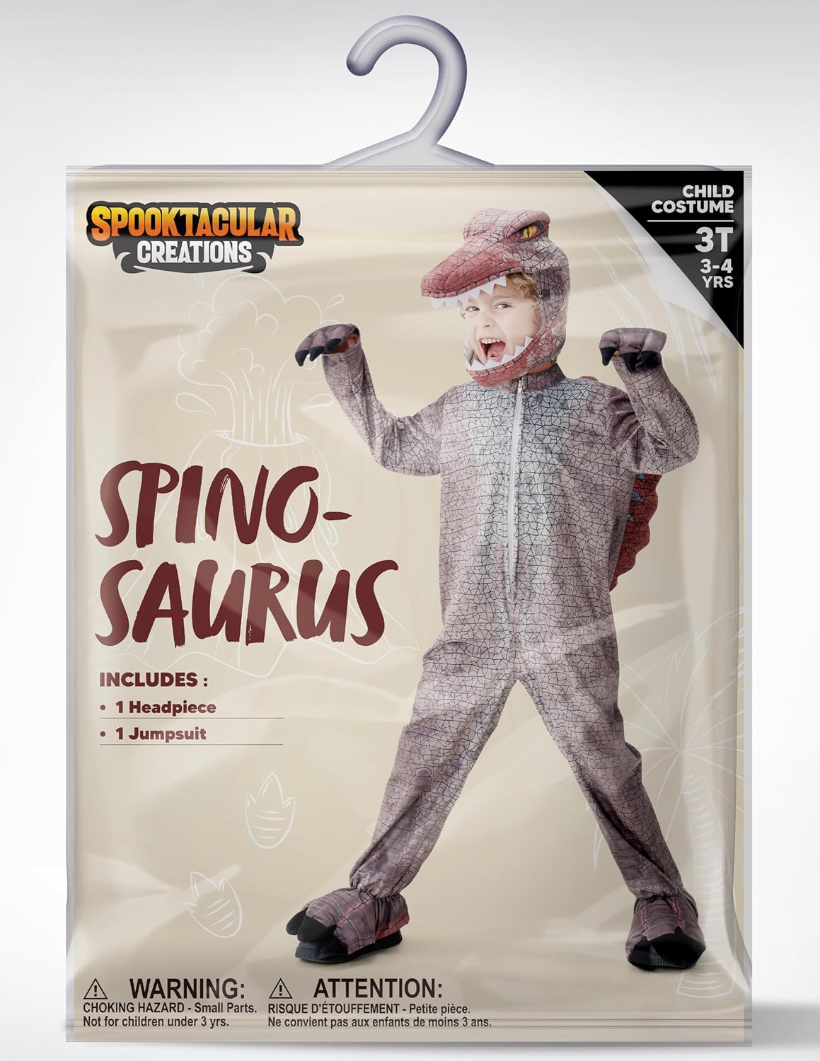 Spooktacular Creations Halloween Kid Boy Grey Realistic Spinosaurus Costume