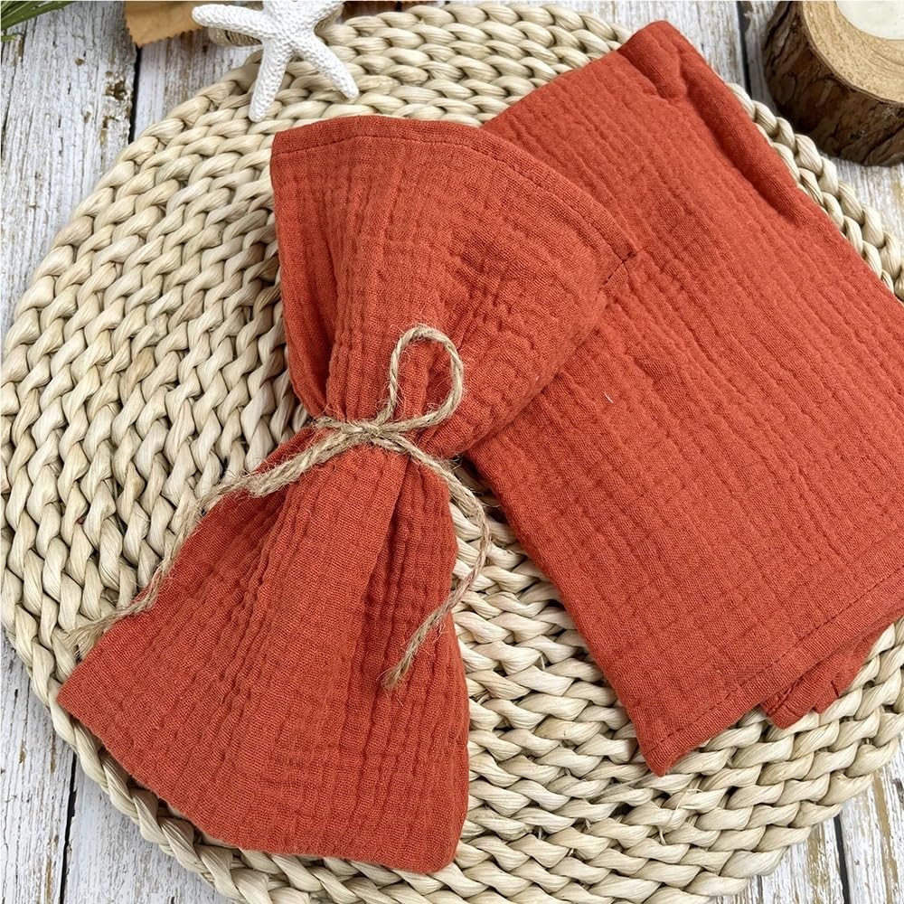 cloth napkins, 50PCS Gauze,Cotton Thick Napkins For Party Dinner Wedding Table Decor(Terracotta)