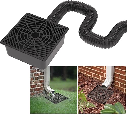 YOTODY Extensiones de bajante de canalón de lluvia flexibles, extensor de drenaje universal (kit de lavabo negro)