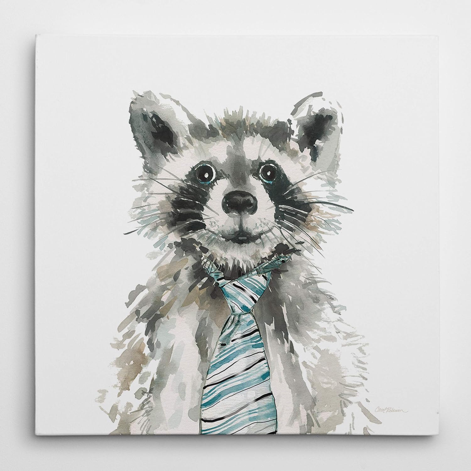Renditions Gallery Cute Critter Raccoon Animal Wall Decor For Nursery, Kid Room, Playroom, Baby Shower Gift 16X16