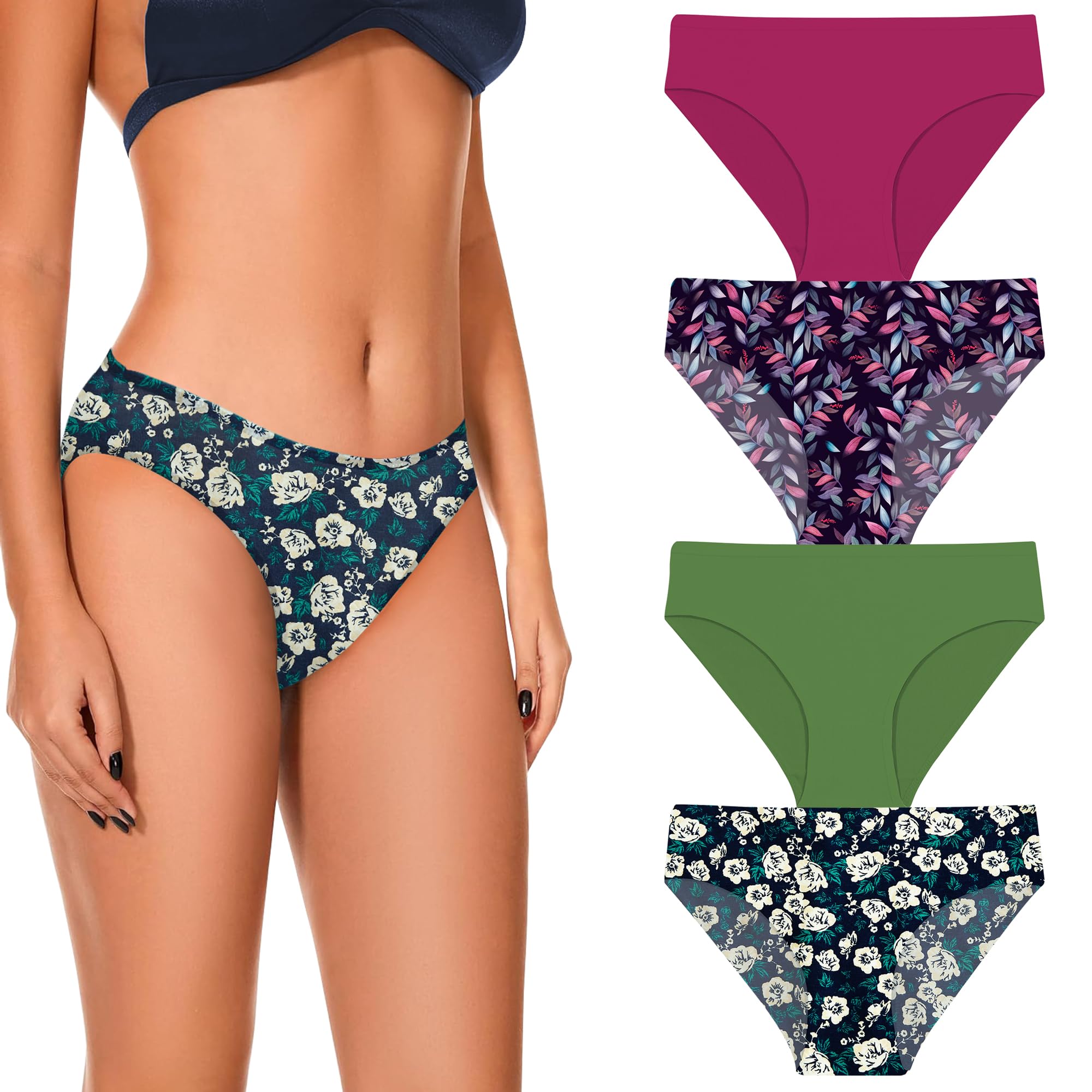 Cotton Plus Size Underwear Full Coverage Regular Innerwear Bikini Panty Set for Women and Teen Girls Hipster Brief for Daily Use Combo (Pack of Any Random Colors and Prints) Multicolor