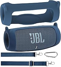 co2CREA Custodia in silicone per JBL Charge 5 Speaker Bluetooth Portatile（Altoparlante non incluso）(blu navy)(solo scatola,Case Only)