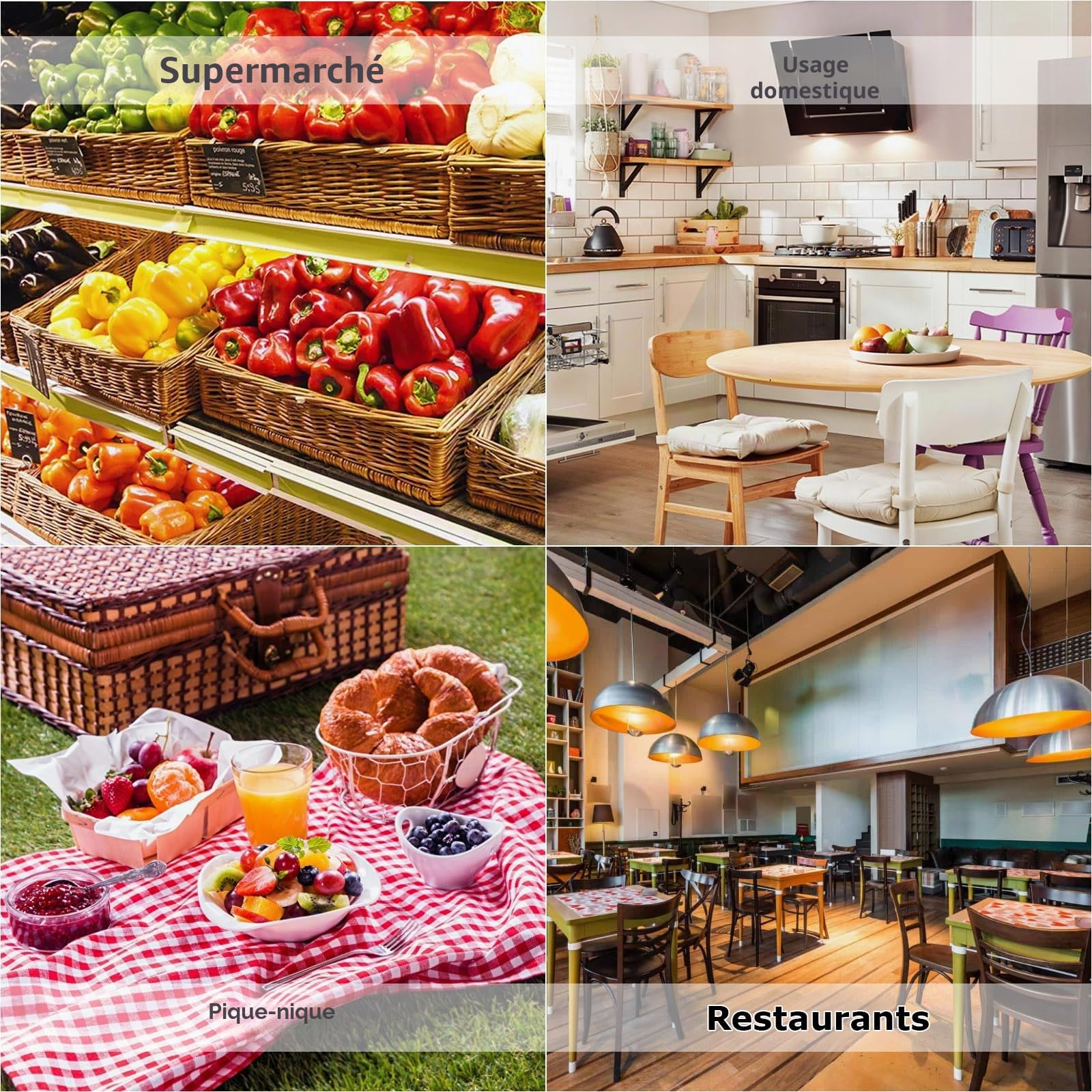 Lot de 20 plateaux à compartiments avec couvercles pour collation, 31,5 x 5 cm, plateau de service divisé avec couvercle, plateau de service avec couvercles et 6 sections, plateau à goûter en