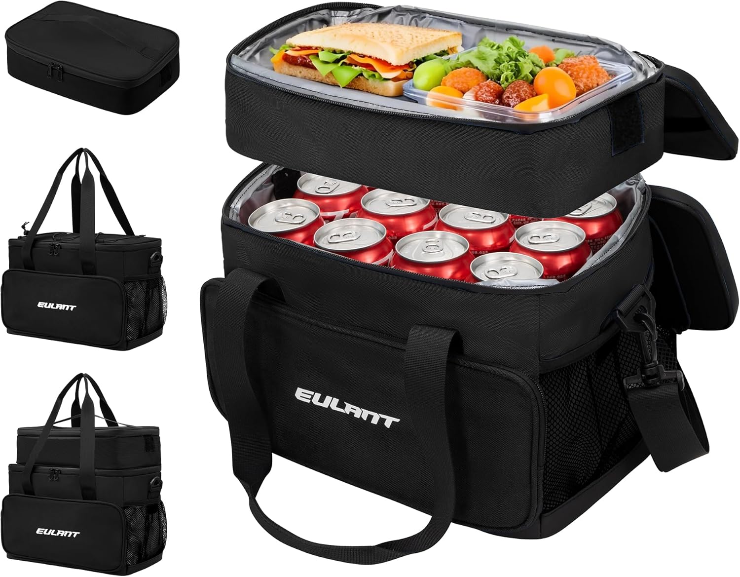 EULANT Large Waterproof Cooler Bag with Removable Lunch Bag,27 Can Collapsible Insulated Ice Chest Leak-Proof Cooler Bag for Men & Women Work Outdoor Beach Trips