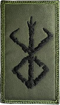 Almost SGT Viking Berserker Rune Logo Patch Olive Drab/Black - Funny Tactical Military Morale Embroidered Patch Hook Fastener Backing