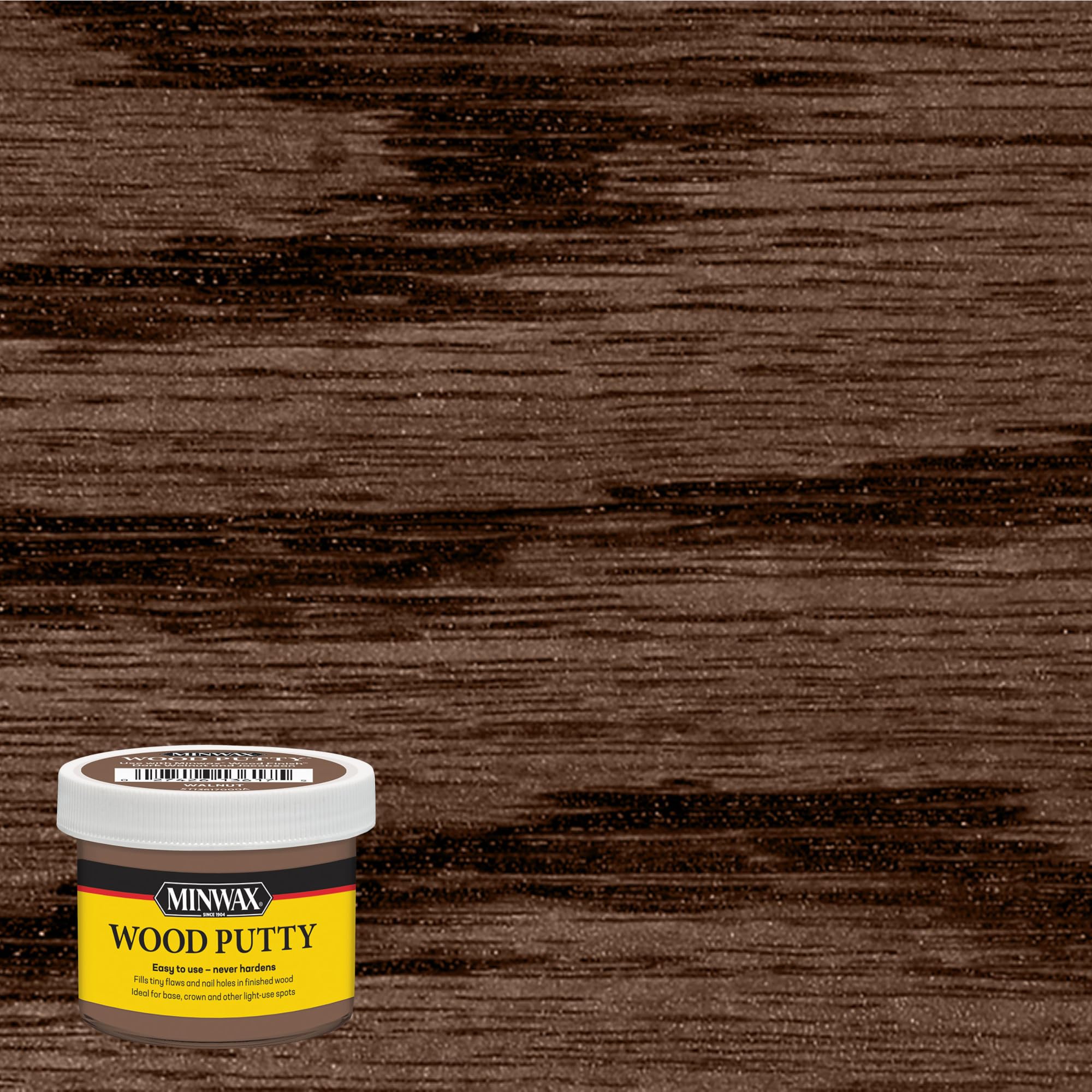 Minwax 924 Walnut Wood Putty, 3.8 Oz - Oil-Based, Non-Hardening Filler For Furniture & Trim Repair