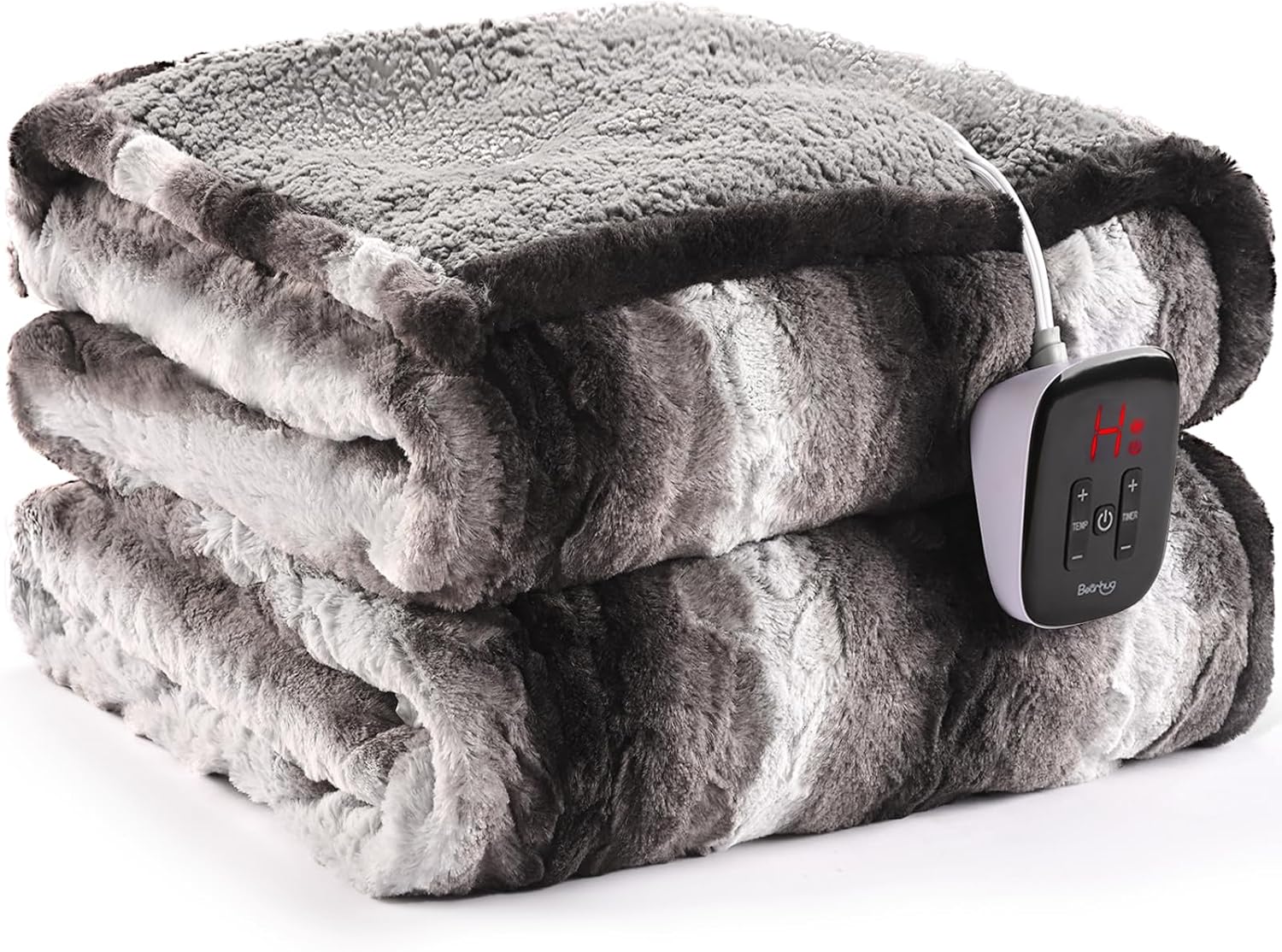 Bearhug Electric Blanket Full Size 77" x 84", 10 Heat Settings Heated Blanket, 1-12 Hour Auto Shut-Off, Faux Fur & Sherpa Dual-Sided Heating Blanket, Machine Washable, Gift-Ready Elegant Packaging - Image 7