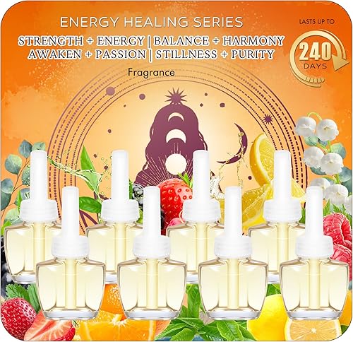 Recambios de ambientador enchufable, 8 unidades, 5.28 onzas líquidas, cuatro aceites esenciales perfumados para el hogar y el baño, compatible con