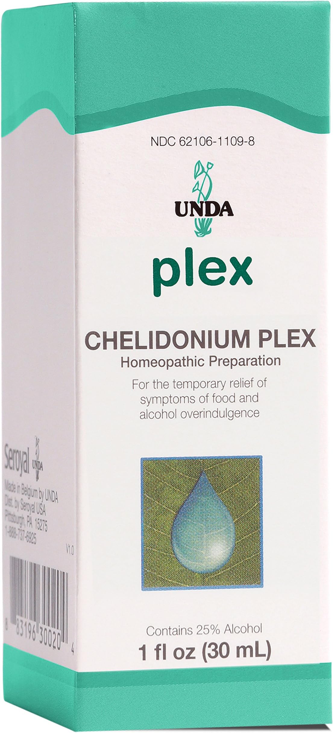 UNDA Chelidonium Plex | Homeopathic Remedy Temporarily Alleviates Symptoms Associated with Overindulgence of Food and Alcohol | 1 fl. oz.