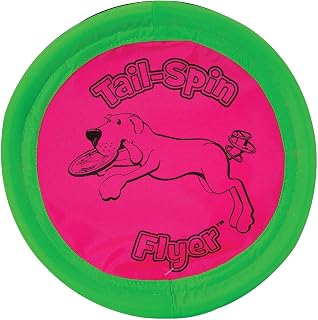 Booda Tail-Spin Flyer Dog Toys, 3-Pack 10-Inch Flying Discs - Durable, Floating, Flexible Frisbees Safe for Teeth & Water Play