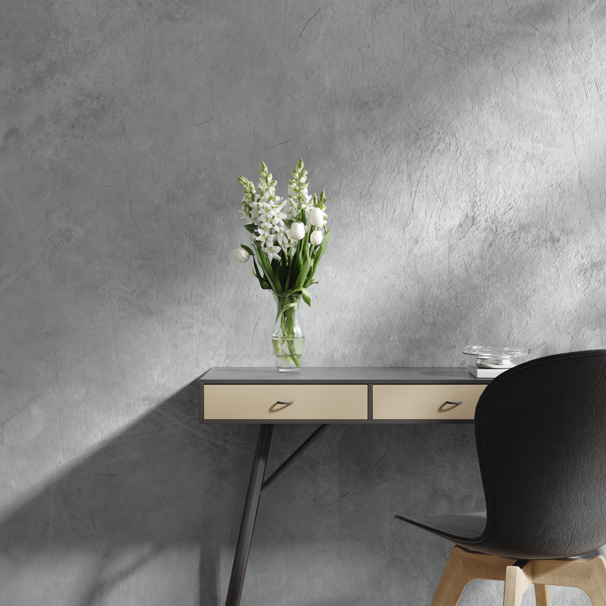EPODEX CONCRETE EFFECT Estuco efecto cemento - Iron Grey | Revoco estructurado para paredes, azulejos & más - Interior & Exterior - 5 kg (5 m² - capa de 1 mm)