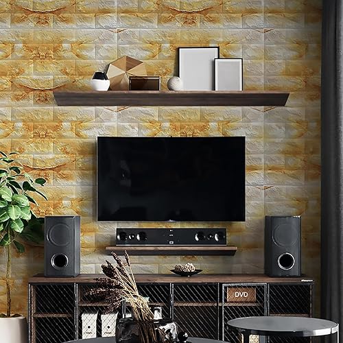 Miniatura 2 de 10 piezas de papel tapiz de ladrillo de espuma, paneles de pared 3D para despegar y pegar, impermeables, autoadhesivas, decoración de pared de