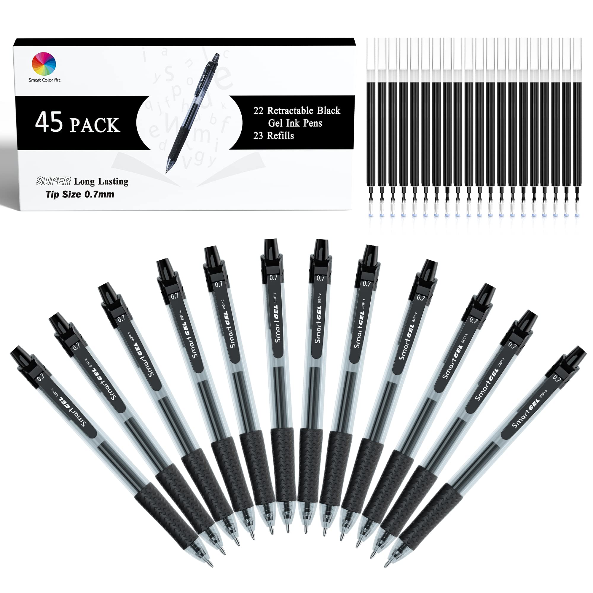 Amazon.com: Smart Color Art 45 Pack Black Gel Pens, Retractable