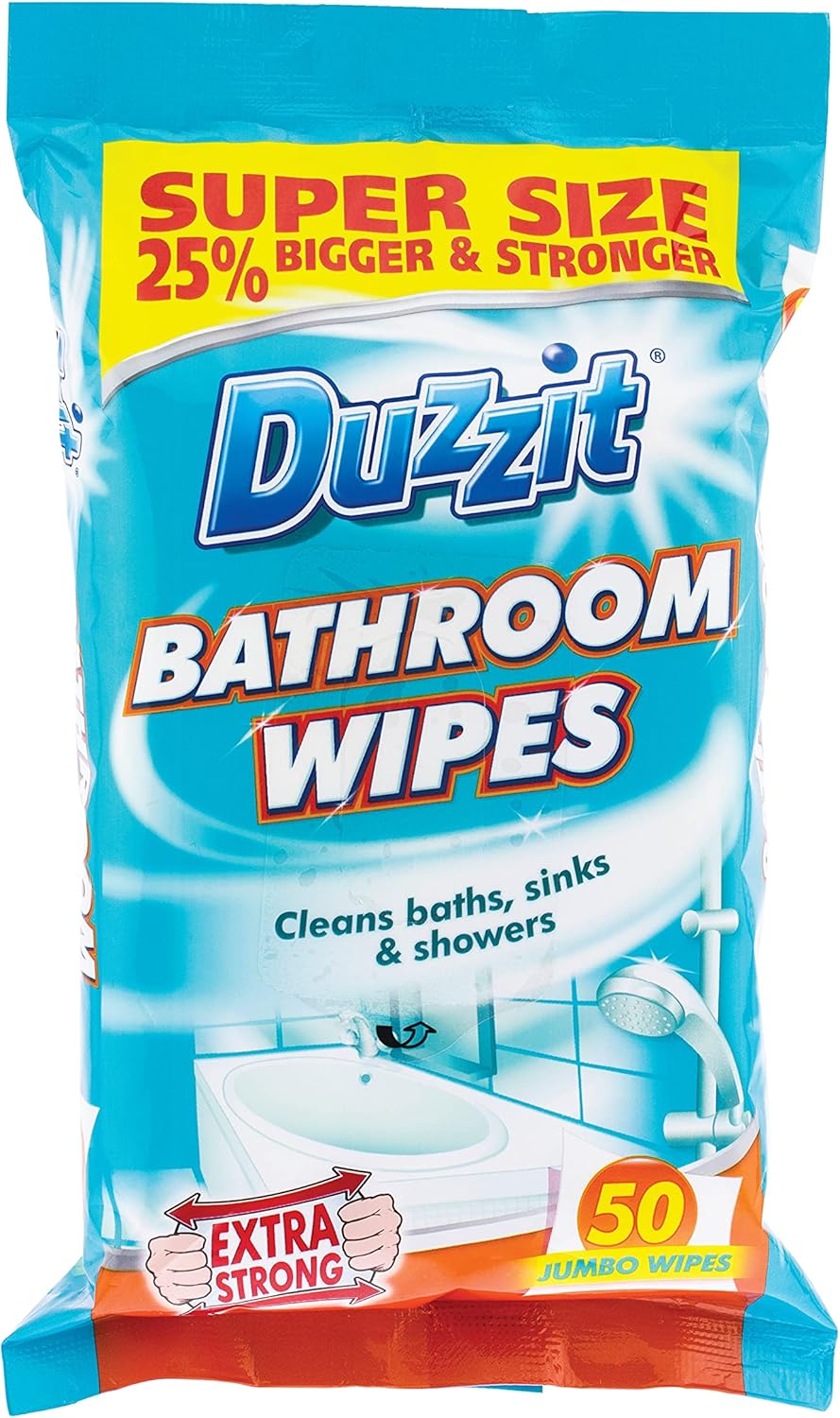 Duzzit Bathroom Wipes-Pack Of 50, Blue Duzzit Bathroom Wipes-Pack Of 50, Blue