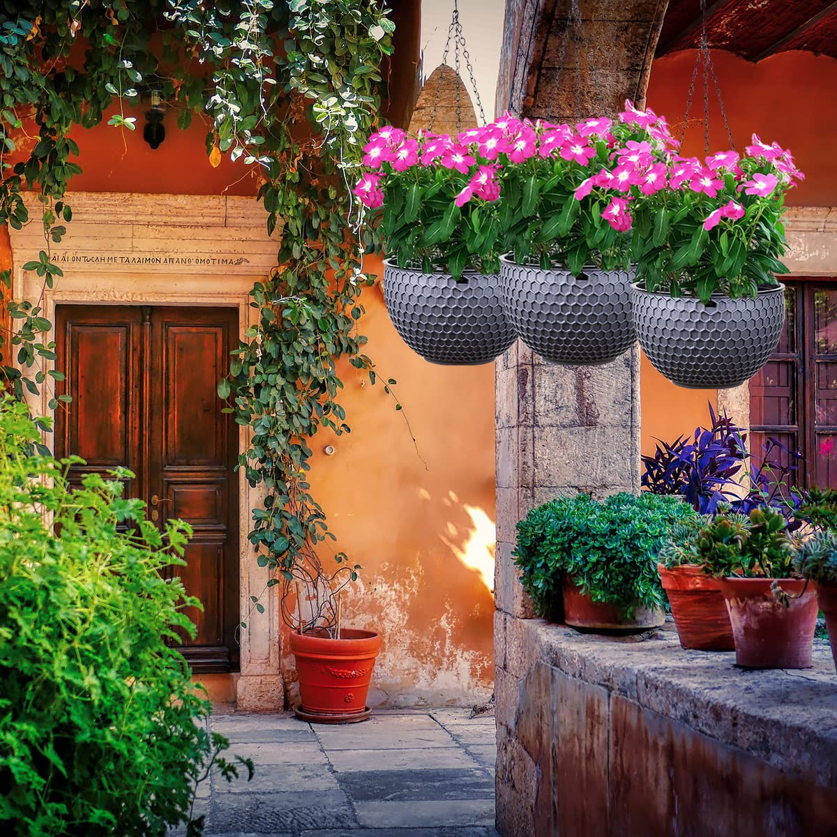 Sungmor Garden Arrosage Automatique Pot De Fleurs à Suspendre Lot De 3