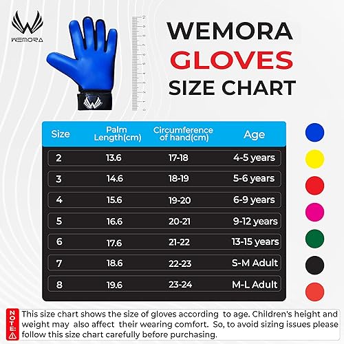 Miniatura 6 de Guantes de portero de fútbol para niños, jóvenes, niños y jóvenes, 0.157 in, antideslizantes, de látex, agarres de palma, guantes de portero de