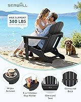 Vista 162 de SERWALL - Silla plegable Adirondack para patio, jardín, exterior, resistente a la intemperie, sillas para hoguera, color naranja