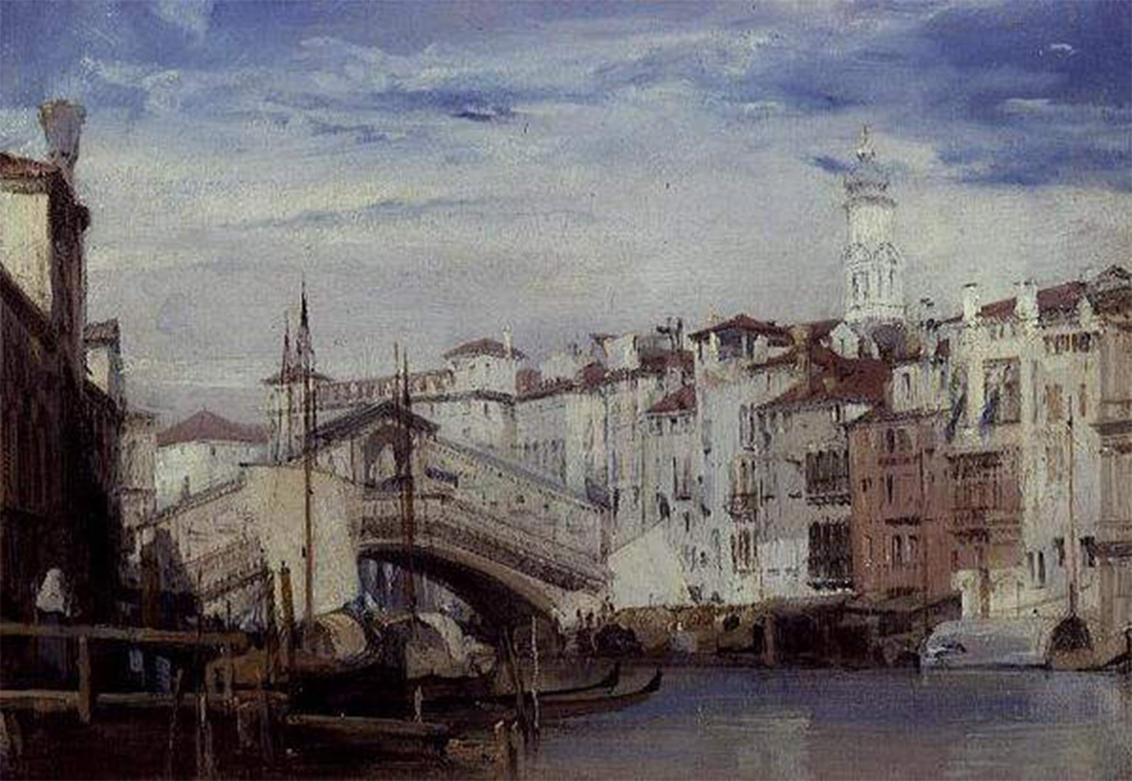 POSTERIIk Famous Print Pop Art Wall Art Graffiti the Rialto Bridge by Richard Parkes Bonington Art Prints for Home Decor 60x90cm